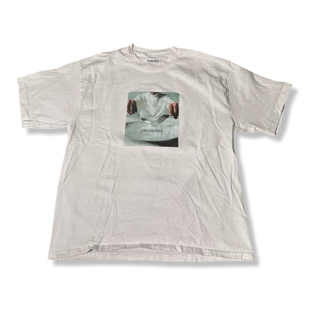 Pleasures White Breakfast Graphic T Shirt Size Large Streetwear